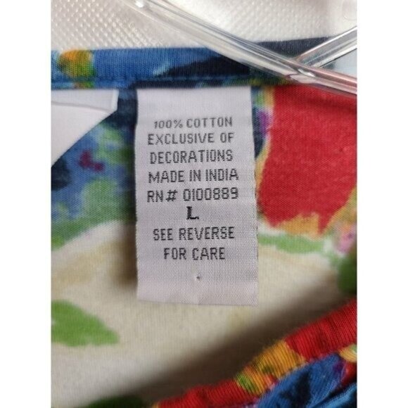 Keren Hart Womens Wearable Art Top Large Colorful Abstract Rhinestone 3/4 Sleeve - Picture 5 of 8